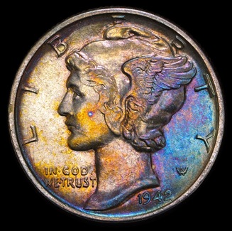 Pictured is a 1942 US Mercury dime ... a pretty coin!